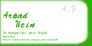 arpad wein business card