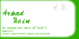 arpad wein business card